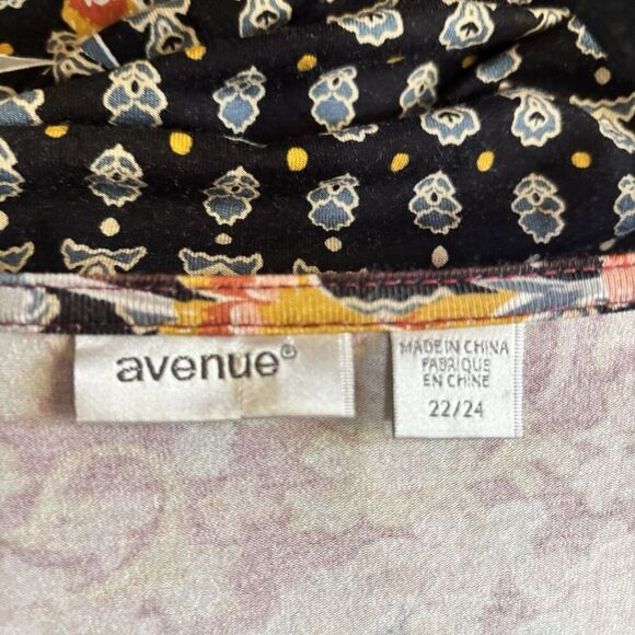 Avenue Midi Dress Womens 22 24 Multicolor Boho Artsy Art To Wear Scoop Stretch - Picture 7 of 9